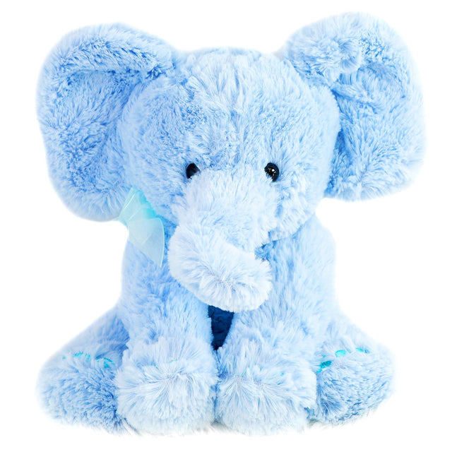 Soft toy, light blue color with plush texture, sitting upright against a white background. - UKBuyZone