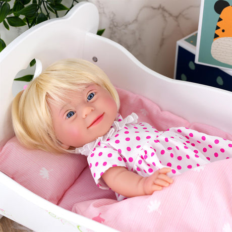 Blonde Baby Girl Dolls with Down Syndrome by BiBi Doll - UKBuyZone