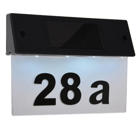 Solar LED House Number Plate Door Sign by Geezy - UKBuyZone