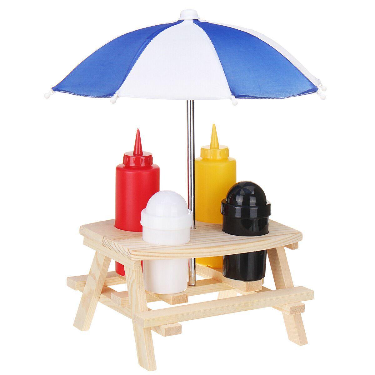 Picnic Table Parasol Condiment Set for Outdoor Picnics and Barbecues ...