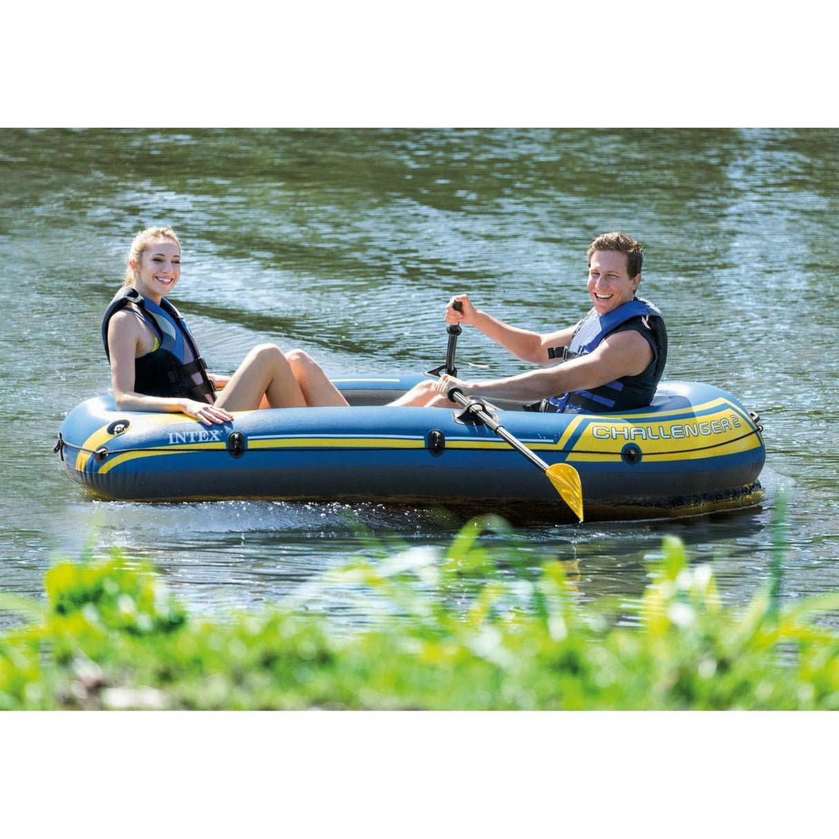 Geezy 48" Paddles Plastic Ribbed French Oars for Inflatable Boat (Pair)