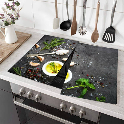 Glass Cutting Boards with Salt & Garlic Design by Geezy - UKBuyZone