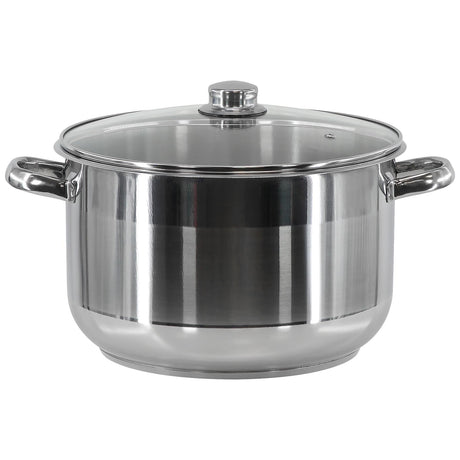 Induction Stockpot With Glass Lid - 17.5 ltr by GEEZY - UKBuyZone