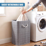 Grey Bamboo Laundry Hamper 72L