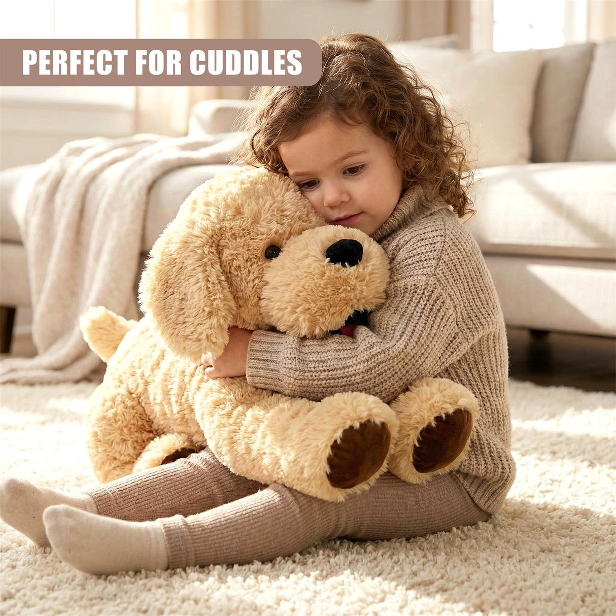 Giant Plush Lying Dog Soft Toy - 70 cm