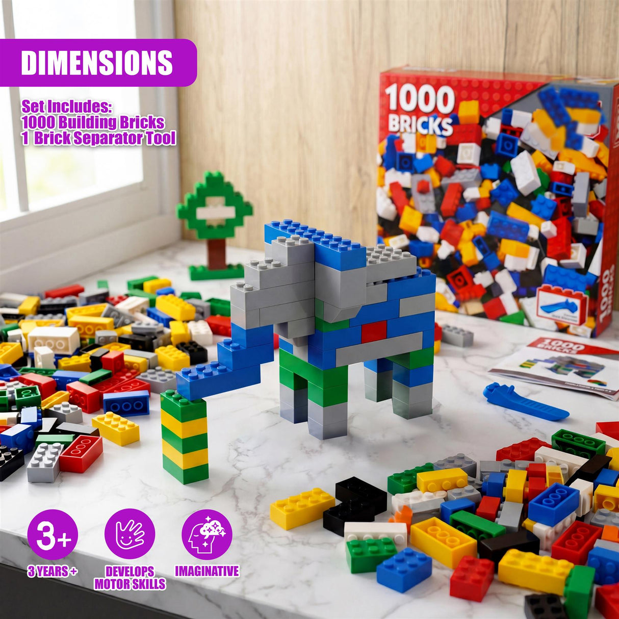 1000 Piece Building Bricks Set