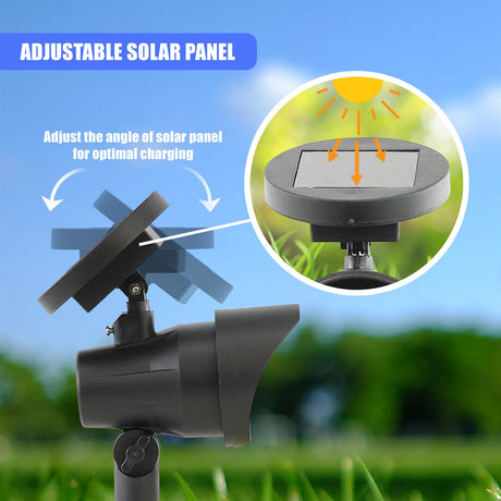 Adjustable Solar Spot Lights, Set of 2  – Warm White LED by GEEZY - UKBuyZone