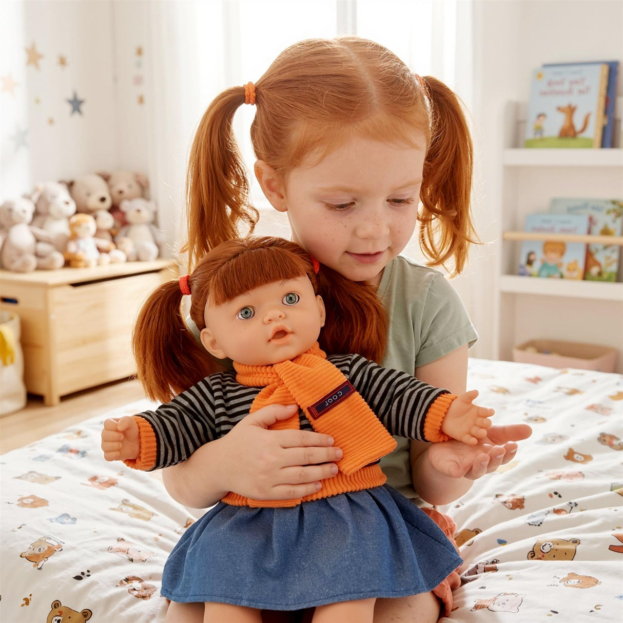BiBi Sleeping Ginger Girl Doll (45 cm / 18")