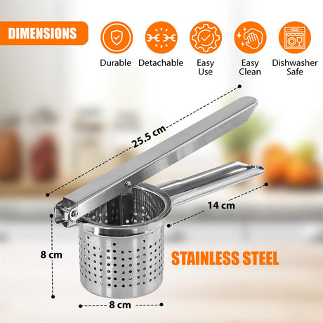 Stainless Steel Potato Ricer by GEEZY - UKBuyZone