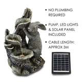 GEEZY Rabbit Solar Water Feature Outdoor With LED