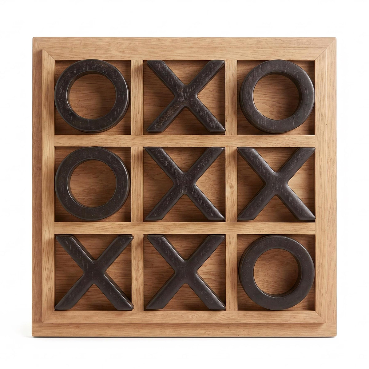 Wooden Noughts and Crosses Game
