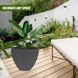 Large Anthracite Round Indoor Outdoor Flower Pot by GEEZY - UKBuyZone