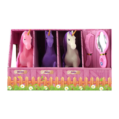 Unicorn Stable with Three Unicorns and Accessories by The Magic Toy Shop - UKBuyZone