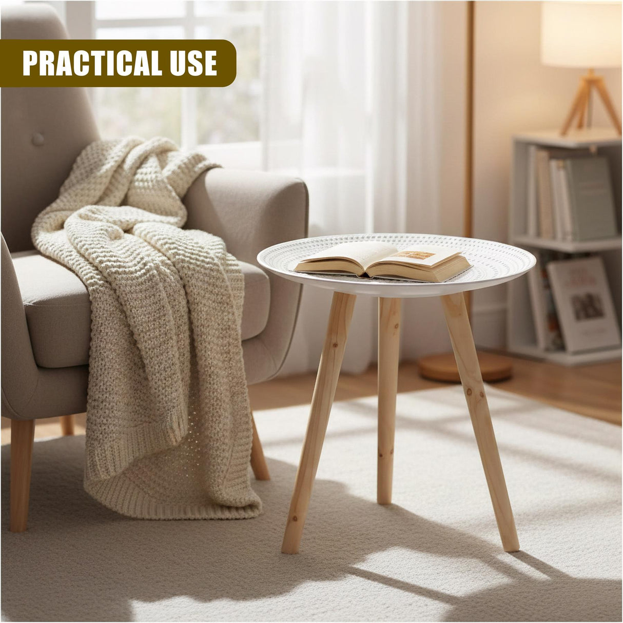 Round White Side Table