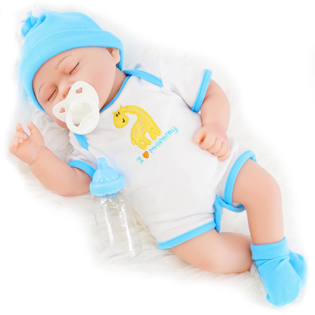 Lifelike Reborn Baby Sleeping Boy Doll 17" by BiBi Doll - UKBuyZone