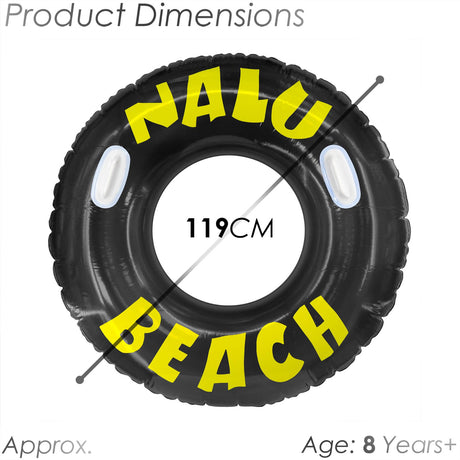 Nalu Black Turbo Tyre Ring With Handles 47" by Nalu - UKBuyZone