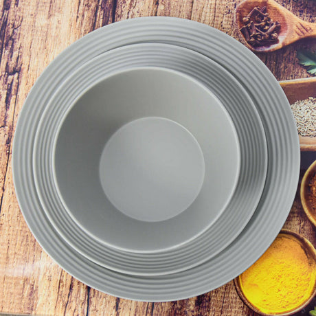 24 Pcs Grey Picnic Dinner Set for 6 People by Geezy - UKBuyZone