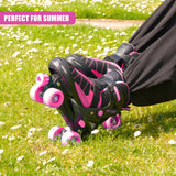 Black & Pink Kids Adjustable Roller Skates