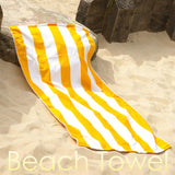 Beach Bath Towel Large Microfibre Orange Striped