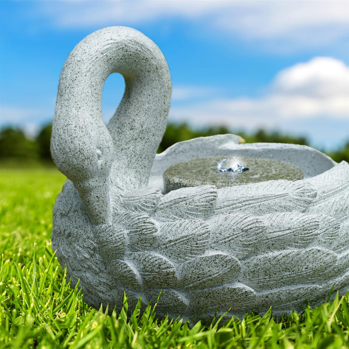 Swan Design Water Feature Outdoor With LED by GEEZY - UKBuyZone