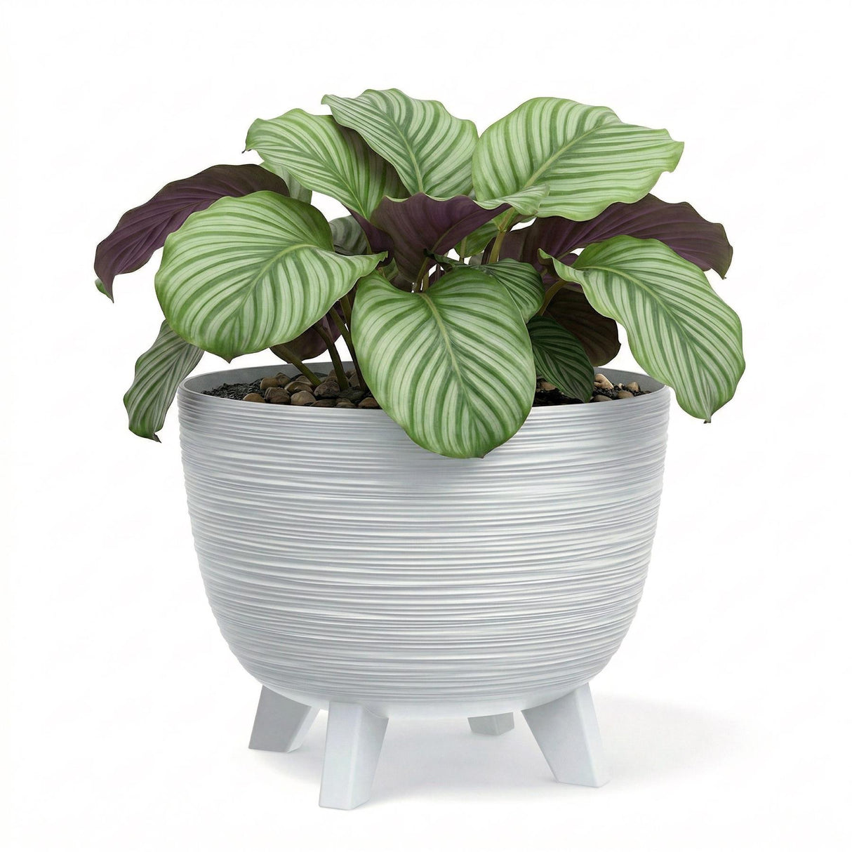 White Flower Pot with Legs, 29 cm