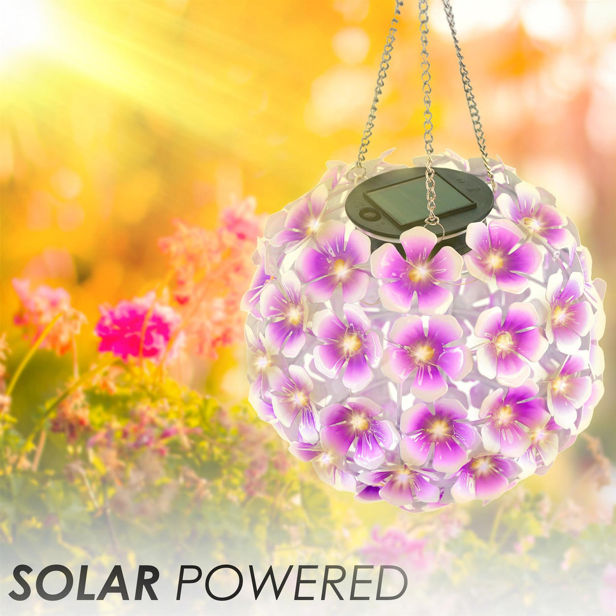 GEEZY Solar Hanging Flower Ball Light