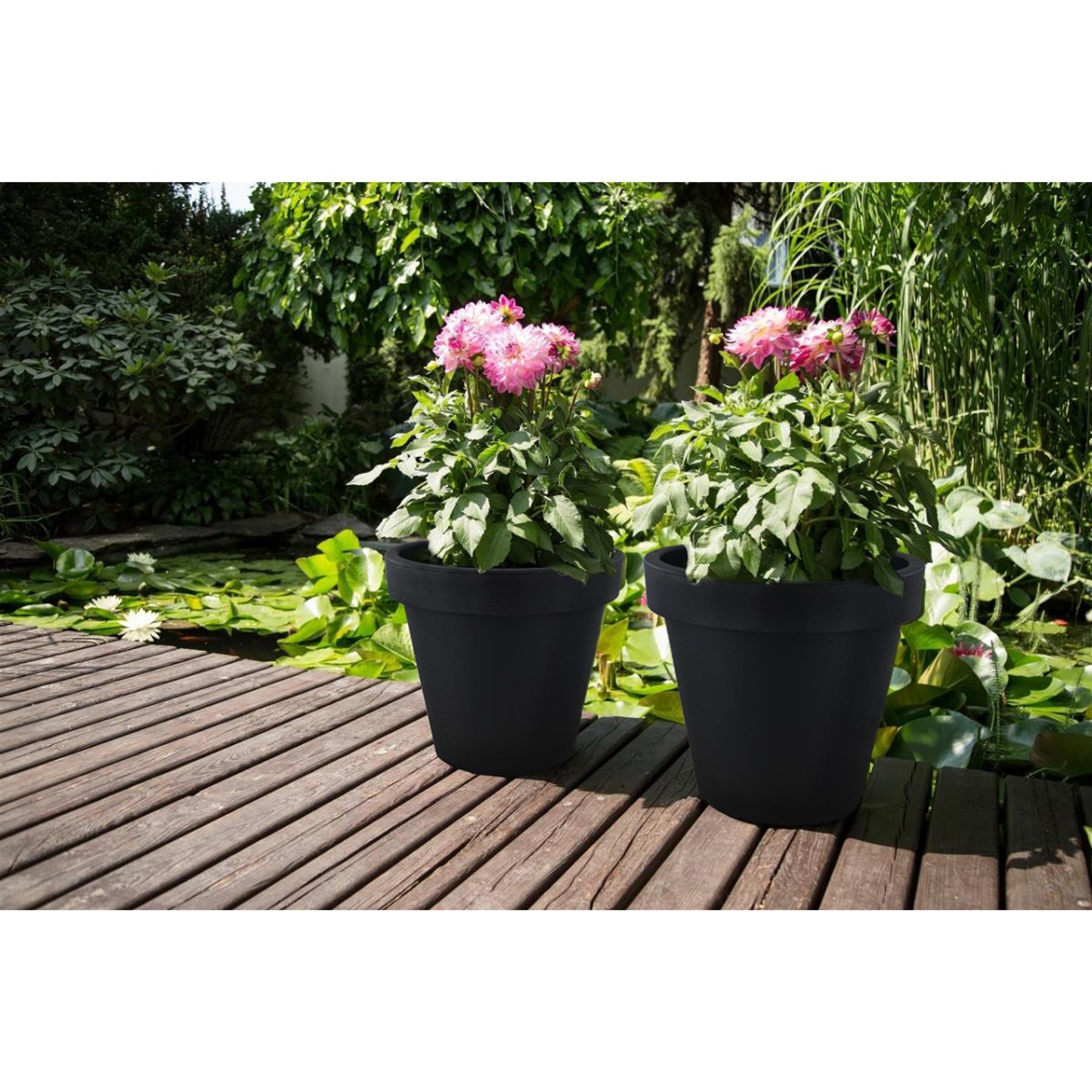 Anthracite Large Flower Pot Planter 35 x 31 cm by Geezy - UKBuyZone
