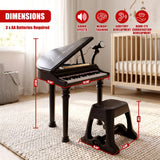 Black Electronic Piano With Microphone and Stool