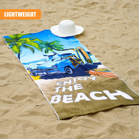 Enjoy The Beach Design Large Towel by Geezy - UKBuyZone