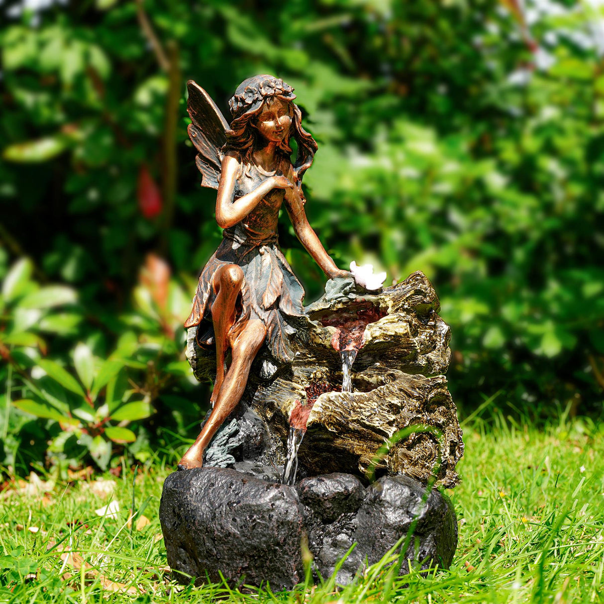 Fairy Water Feature Outdoor With LED by GEEZY - UKBuyZone