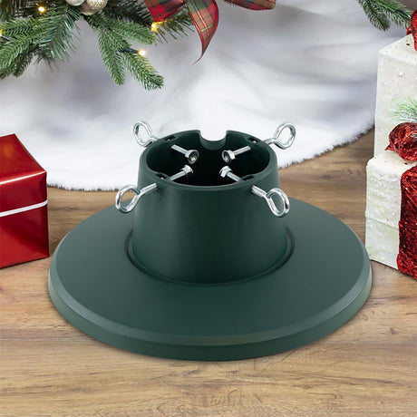 Black adjustable Christmas tree stand.