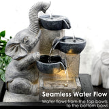 GEEZY Elephant and Bowls Water Feature Indoor With LED