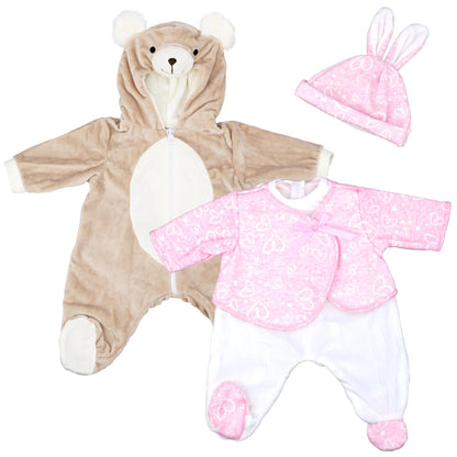 Baby Doll Girl Clothes Set Of Two Outfits Suitable For 20" Baby Doll by BiBi Doll - UKBuyZone
