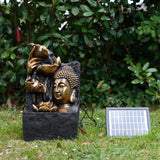 Solar Buddha Head Fountain by Geezy - UKBuyZone