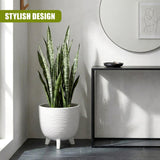 White Flower Pot with Legs, 39.5 cm
