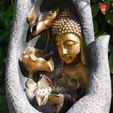 Hand Buddha Water Feature Outdoor With LED by GEEZY - UKBuyZone