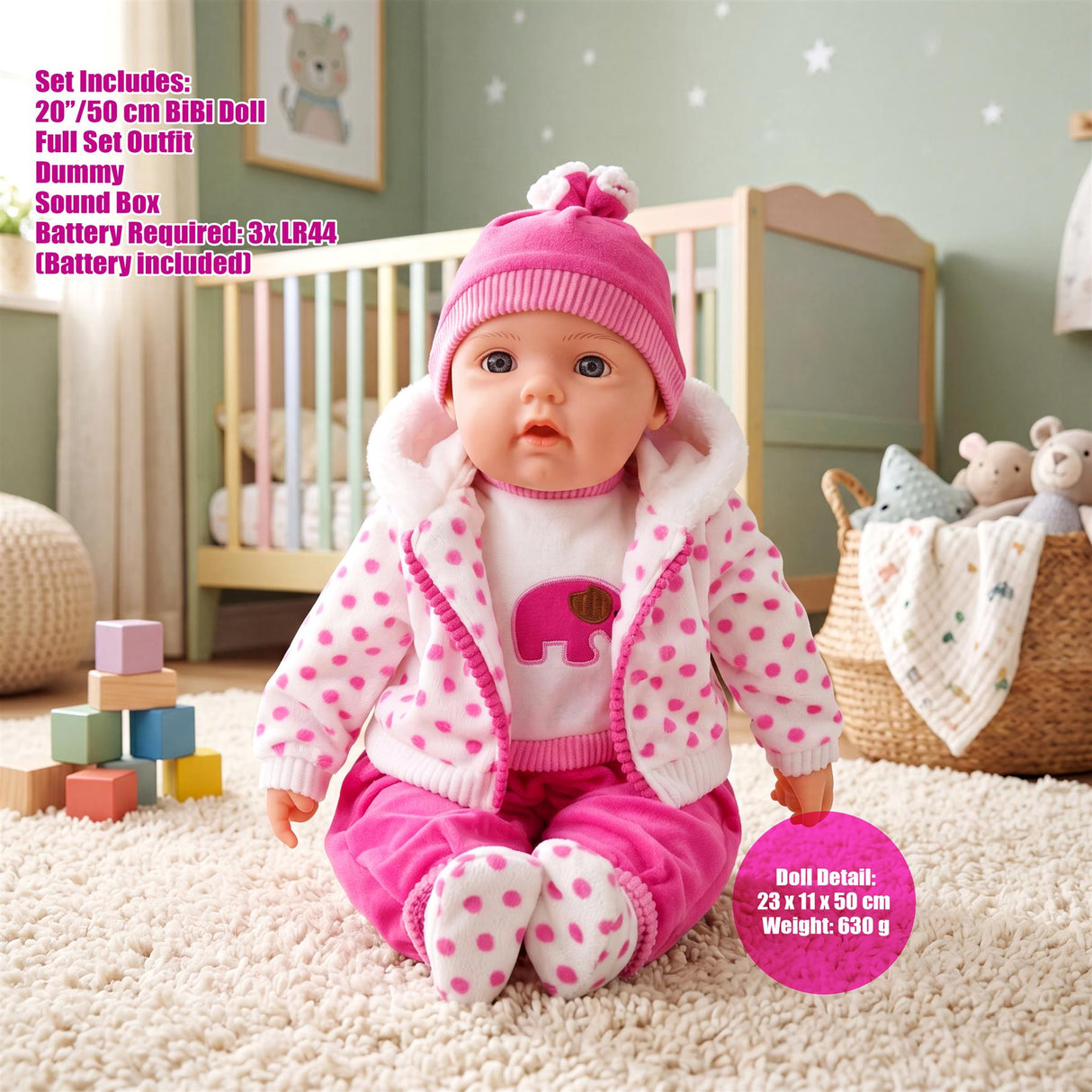BiBi Baby Doll "Dots" (50 cm / 20")
