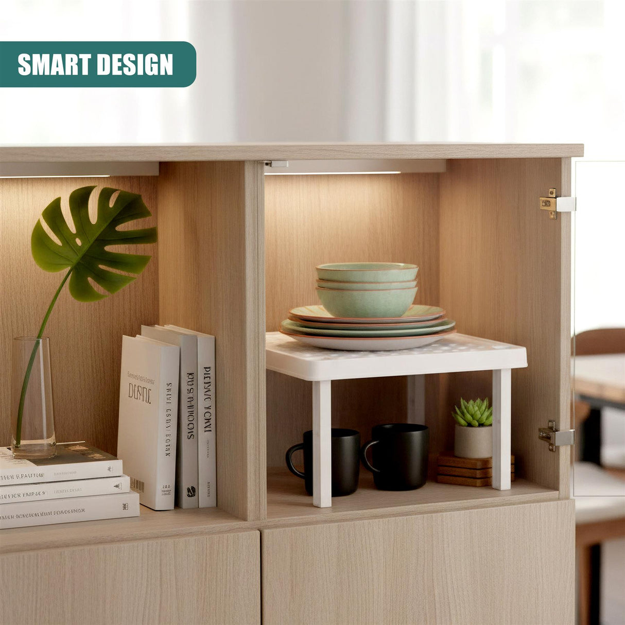 Kitchen Cabinet Stackable Insert Storage Shelf