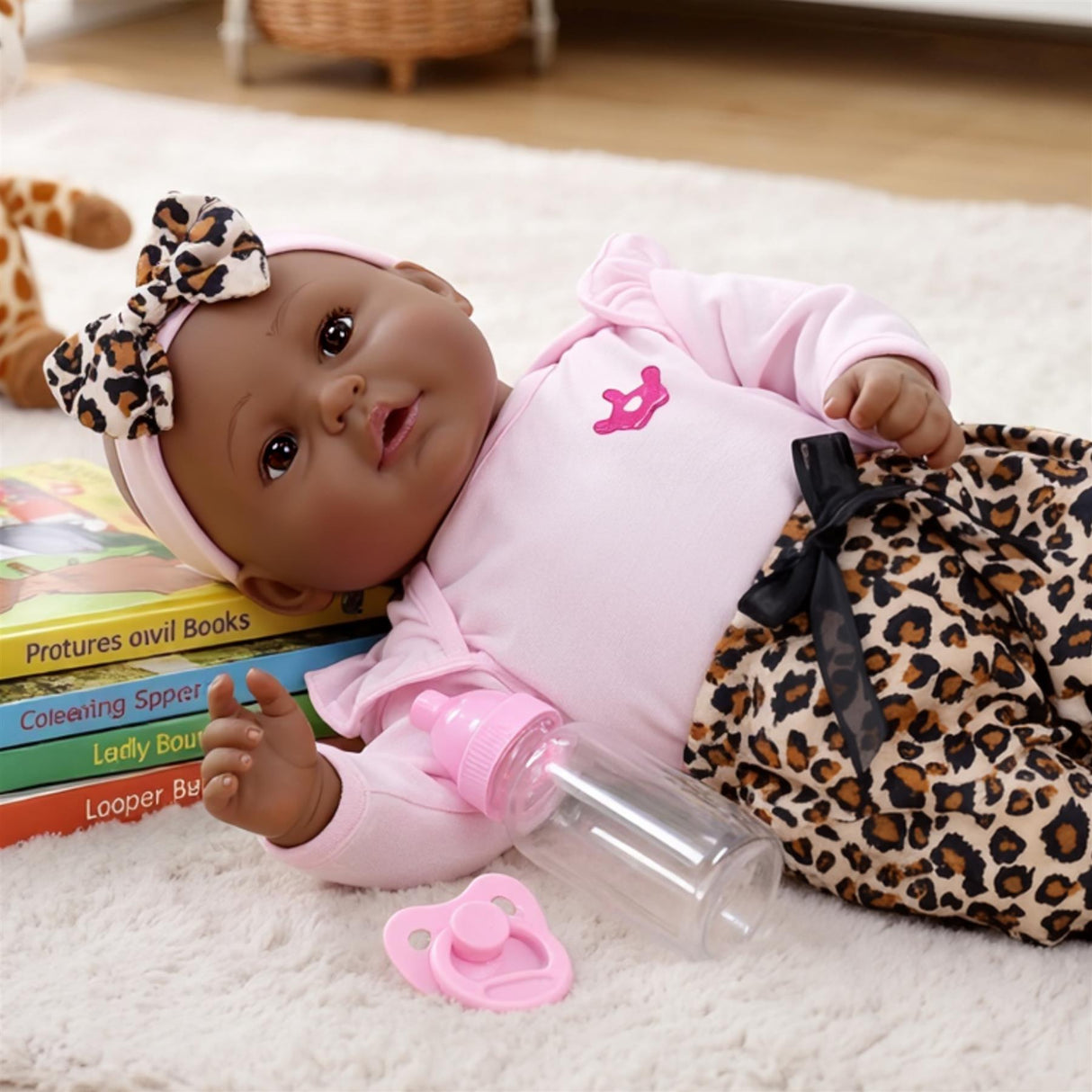 BiBi Black Doll Reborn Girl "Iris" (43 cm / 17")