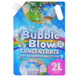 A blue package with a white label, featuring bubble liquid concentrate in a container of 80 ml size, intended for bubble blowing, and a colorful background. - UKBuyZone