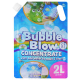 A blue package with a white label, featuring bubble liquid concentrate in a container of 80 ml size, intended for bubble blowing, and a colorful background. - UKBuyZone