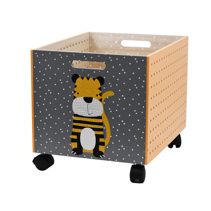 Tiger Design Kids Wooden Storage Chest On Wheels by The Magic Toy Shop - UKBuyZone