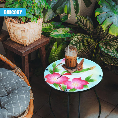 Round Side Garden Mosaic Table With Colibri Design by GEEZY - UKBuyZone