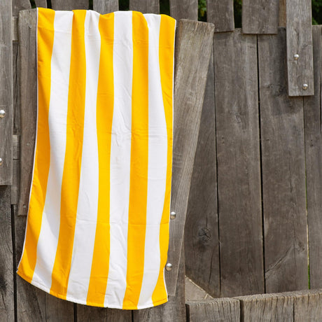 Beach Bath Towel Large Microfibre Orange Striped by GEEZY - UKBuyZone