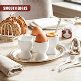 Set of 4 Ceramic Egg Cups with Spoons