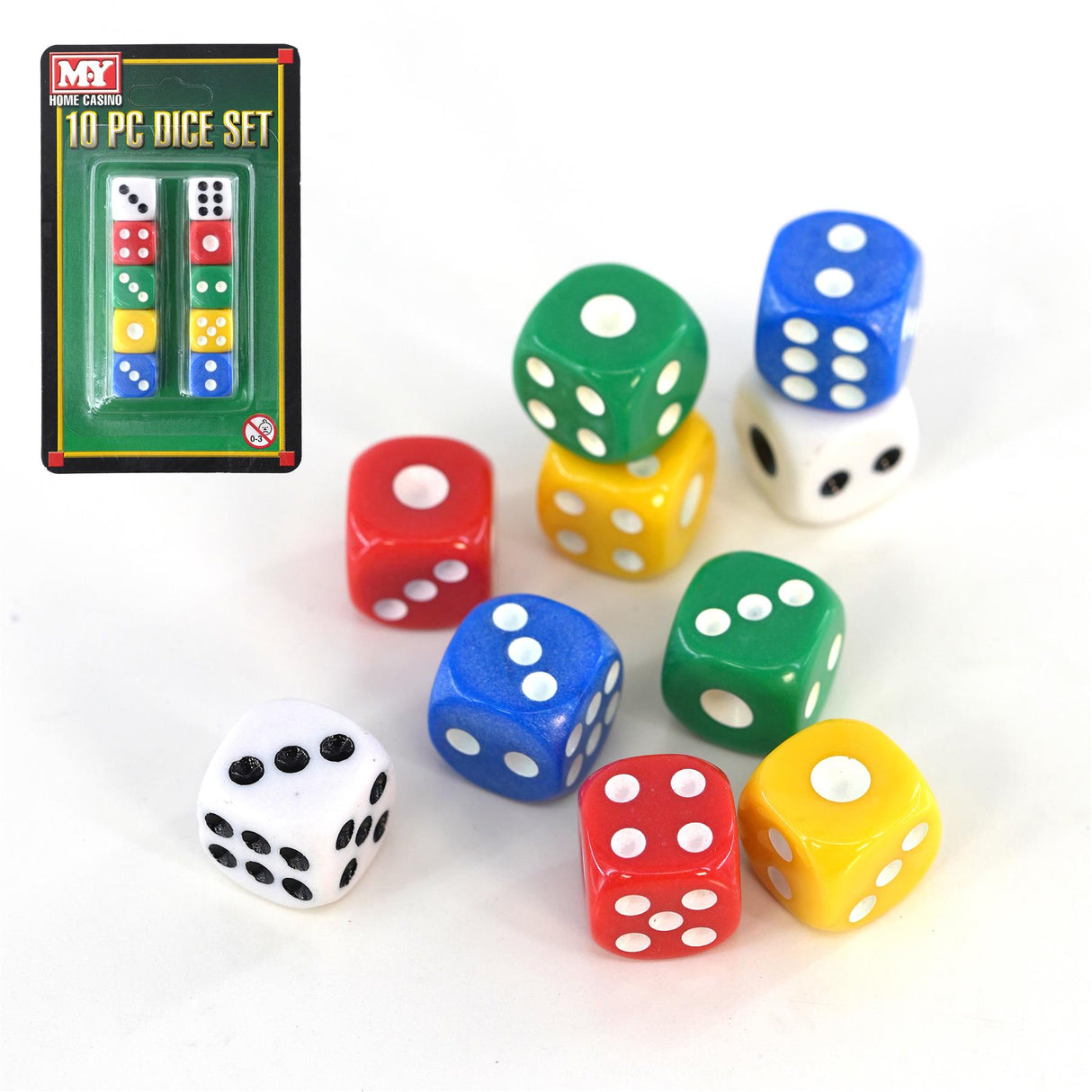 Six Sided Dice Set (D6) Set of 10 by The Magic Toy Shop - UKBuyZone