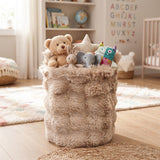 Faux Fur Round Storage Basket