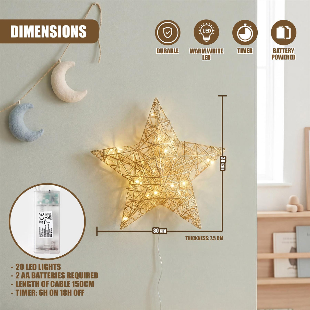 Hanging LED Christmas Star