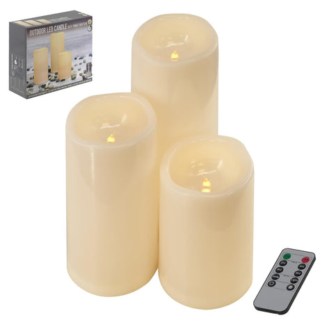 3 Pcs Outdoor LED Candle Light by Geezy - UKBuyZone