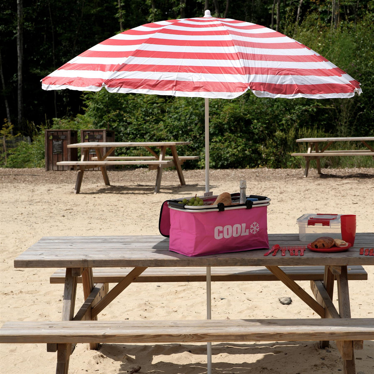 Red Striped Parasol